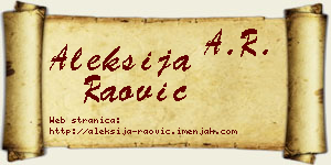 Aleksija Raović vizit kartica